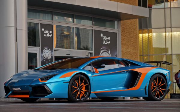 ランボルギーニAventador,ランボルギーニ,車,車両,青い車