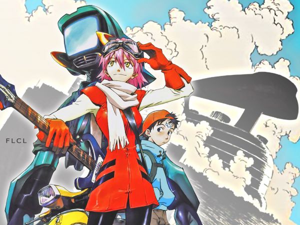 illustration, anime, cartoon, FLCL, Haruhara Haruko, comics