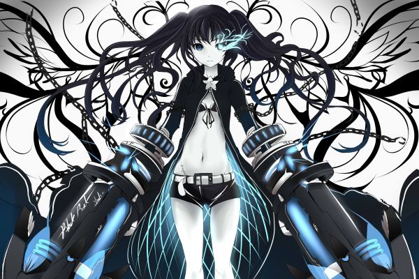 Illustration,einfarbig,Anime,Anime Mädchen,Black Rock Shooter,Comics