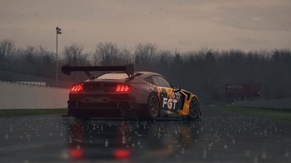 regenachtige dagen,auto,Assetto Corsa,Ford Mustang,PC gaming,Computerspellen