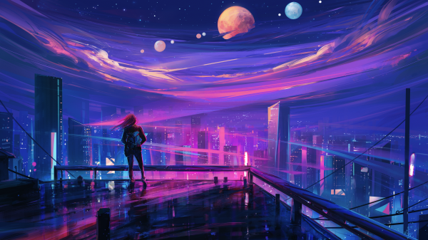 seni digital, karya seni, ilustrasi, Cityscape, kota, Aenami