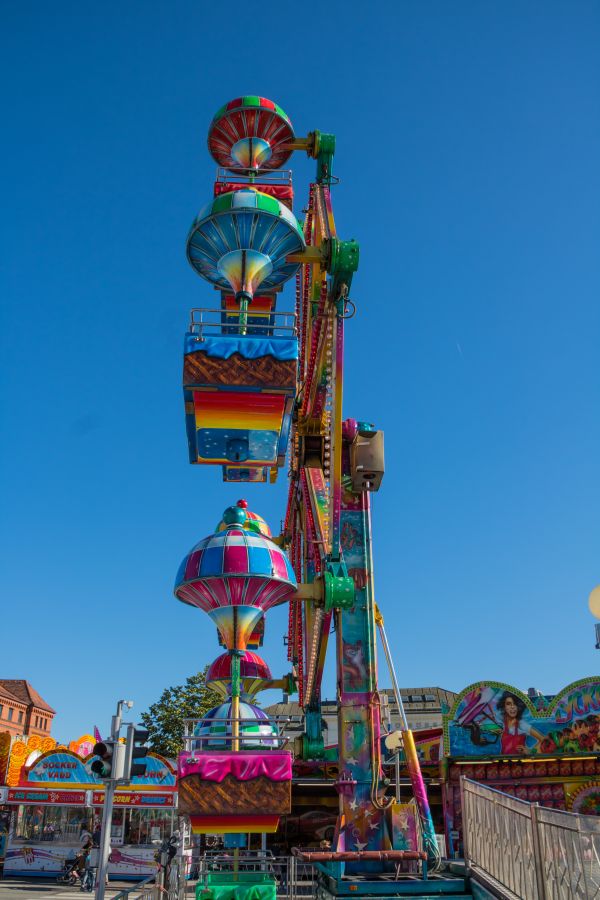 colorida,parque,recorrer,justo,Cores,roda gigante