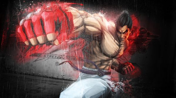 red,Street Fighter X Tekken,character,fighter,ART,darkness