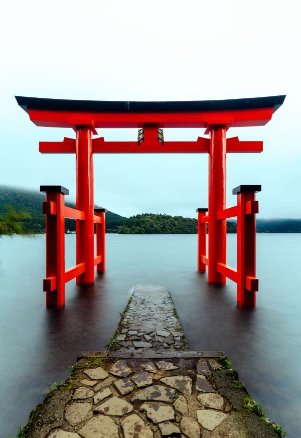 hemel,water,torii,Chinese architectuur,meer,lijn