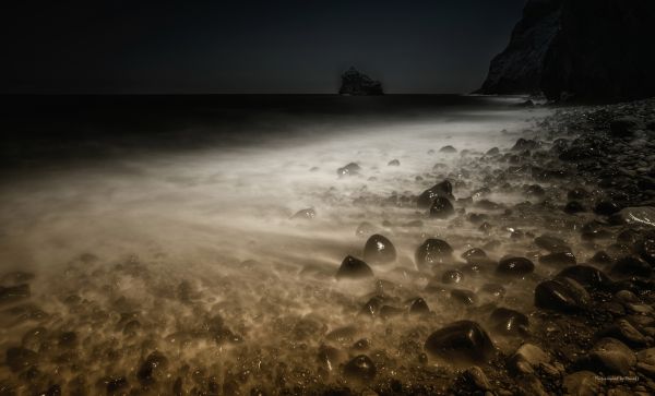 landscape,sea,night,water,rock,shore