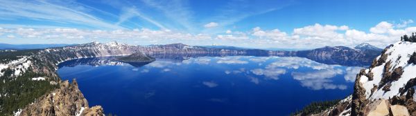 Landschaft,See,Wolken,Horizont,Panorama,Krater See