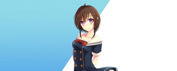 illustratie,anime,animemeisjes,brunette,kort haar,jurk