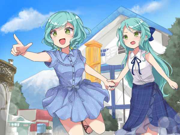 Anime, Dziewcząt anime, BanG Dream, Hikawa Hina, Hikawa Sayo, krótkie włosy