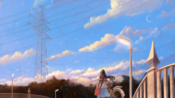 hemel,wind,anime,blauw,wolk,aardatmosfeer