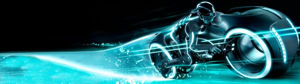 Light Cycle,Tron,licht,screenshot,3840x1080 px,computer wallpaper