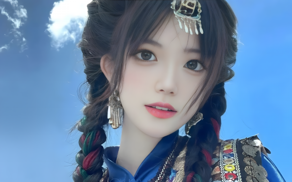 3D,đàn bà,Nhìn vào người xem,mắt,CGI,Braids