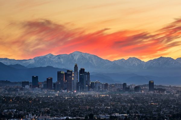 krajina,veľkomesto,panorámu mesta,Los Angeles,fotografovanie,svitanie