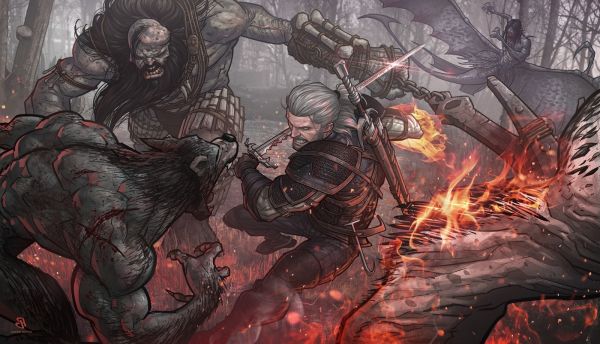 A Witcher 2 Assassins of Kings,A Witcher 3 Wild vadászat,1600x919 px,Geralt Rivia,vérfarkasok