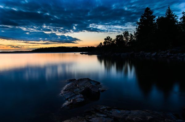 blau,Meer,Sommer-,Seelandschaft,Reflexionen,Abend