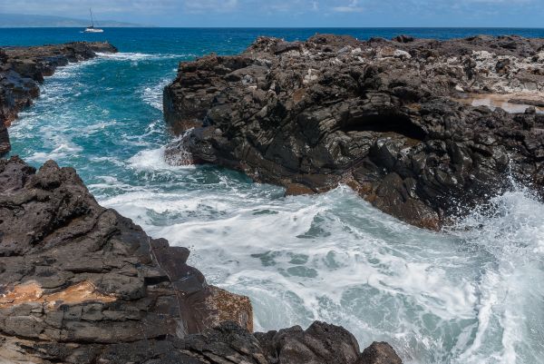 ocean, sea, Hawaii, blue, sky, seascape