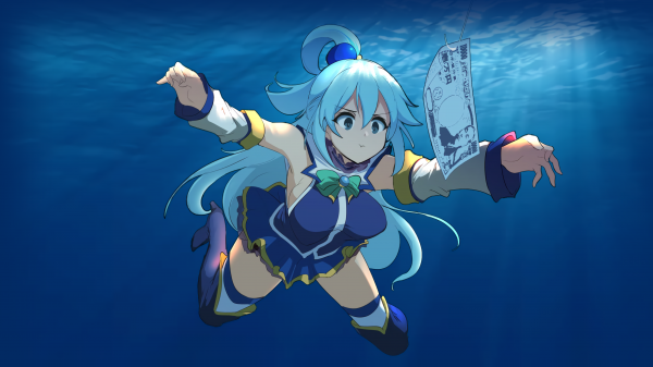 Коно Субарашии Секай ни Шукуфуку wo,Aqua KonoSuba,Аниме девушки,4k,юмор