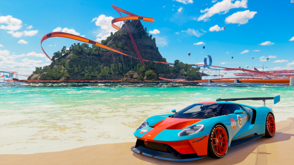 screen shot, Forza Horizon 3, ford GT, pretekanie, Horúce kolesá, pláž