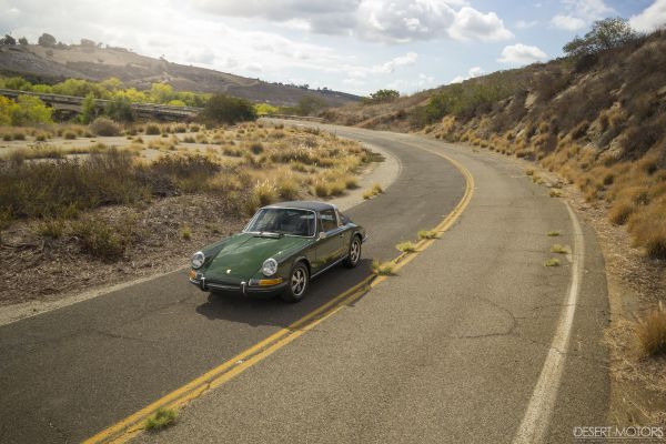 保时捷911,targa,绿色汽车,旧车,经典车,路