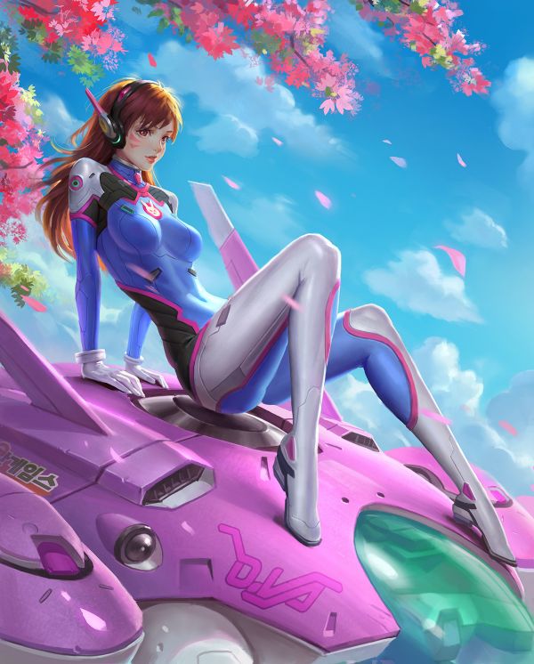 gambar,wanita,si rambut merah,Wenfei Ye,Overwatch,D Va Overwatch