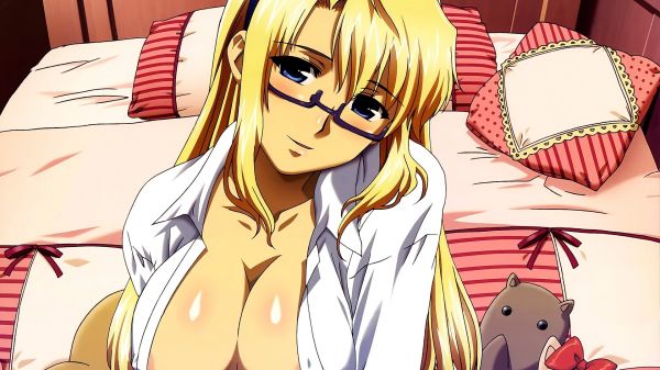 illustration,Anime,Filles anime,dessin animé,des lunettes,chemise ouverte