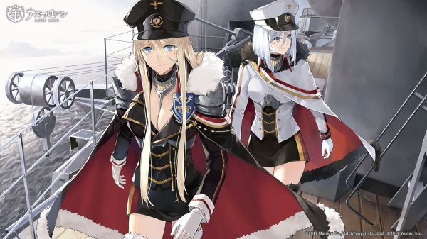 Azur Lane,Anime Mädchen,Bismarck Azur Lane,Tirpitz Azur Lane,Bismarck Schiff,blaue Augen