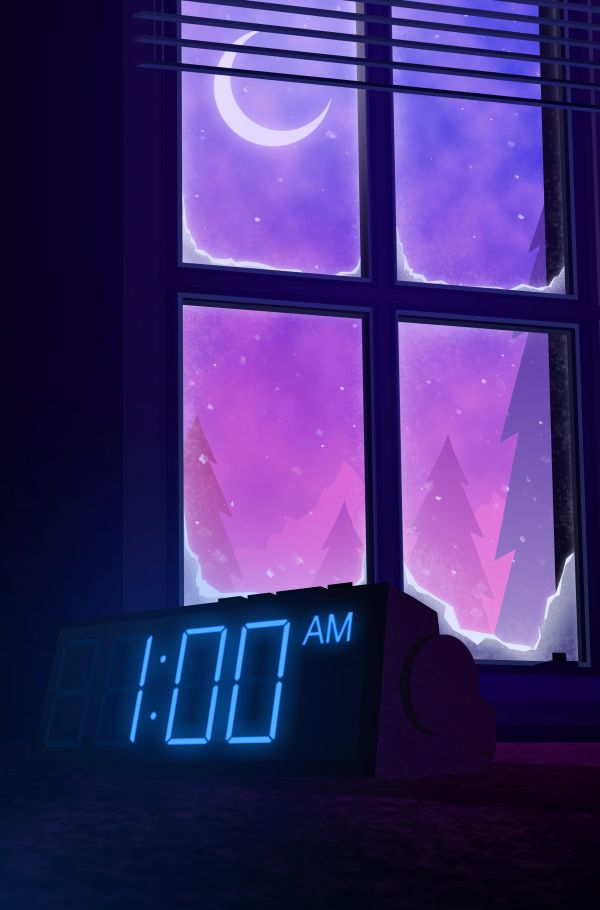 digital clock,雪,晚