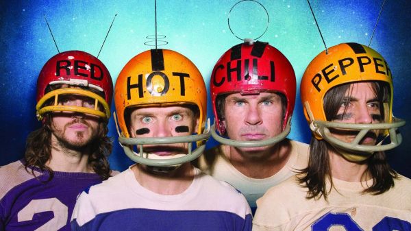 music,helmet,antenna,rock bands,clothing,Red Hot Chili Peppers