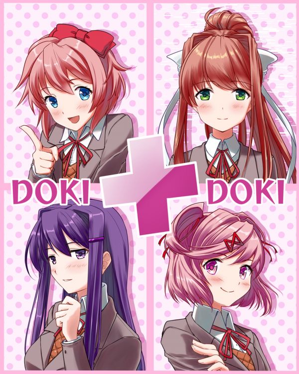 애니메이션,애니메이션 소녀들,Doki Doki Literature Club,Monika Doki Doki Literature Club,Natsuki Doki Doki Literature Club,Sayori Doki Doki Literature Club