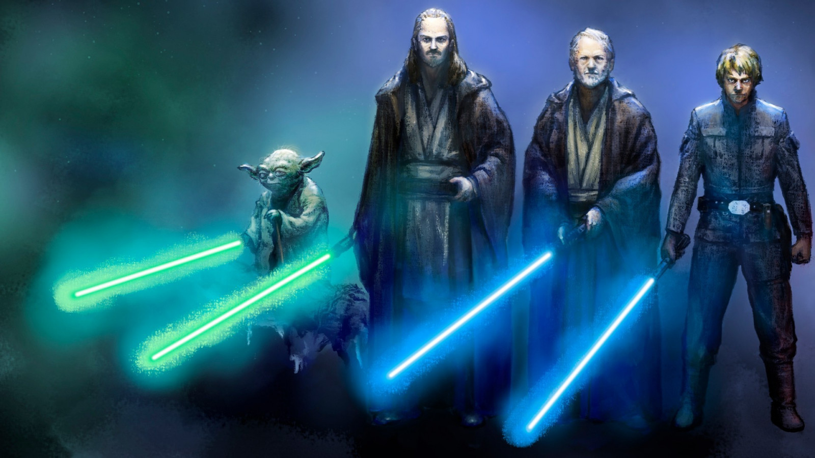 Krieg der Sterne, Platz, Lichtschwert, Jedi, Yoda, Star Wars Episode V Das Empire schlägt zurück, Dunkelheit, 1920x1080 px, Computer-Tapete, Spezialeffekte, Action Figur, Organismus, cg artwork, visual effects