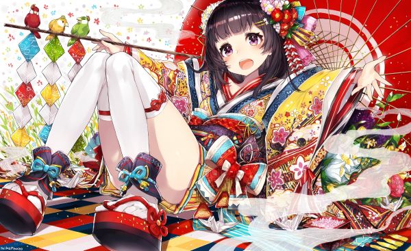 anime,anime girls,Calze,chimono,kimono giapponesi,bocca aperta