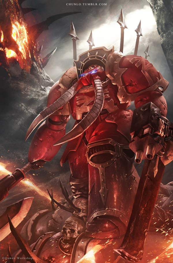 Warhammer 40 000, Warhammer, Warhammer 30 000, rood, zwart, Chaos