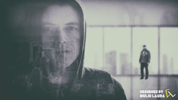 digitaalinen taide,mr Robot,Elliot Mr Robot,Fanitaide,New York City,double Exposure