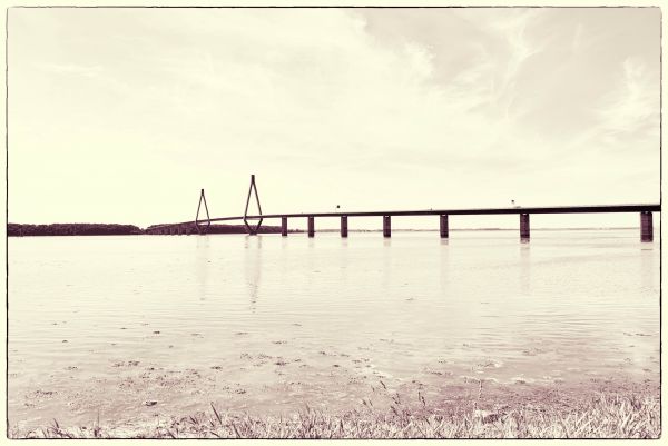 mer,été,la nature,pont,Bw,eau