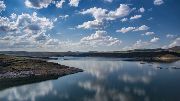 Natur,Lagune,Wasser,Betrachtung,Wolken,Himmel