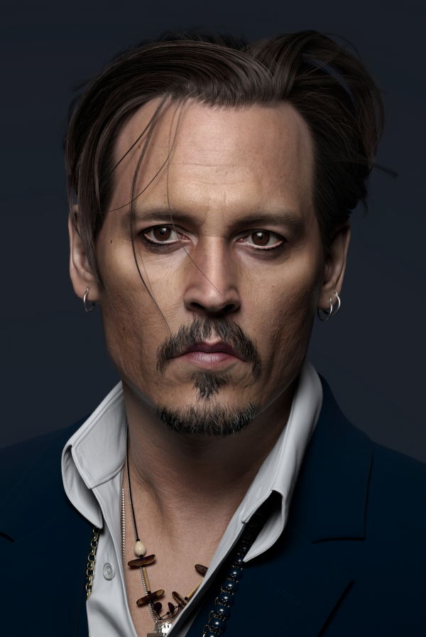 Porträt,Bassem Banna,CGI,Männer,Johnny Depp,Brünette