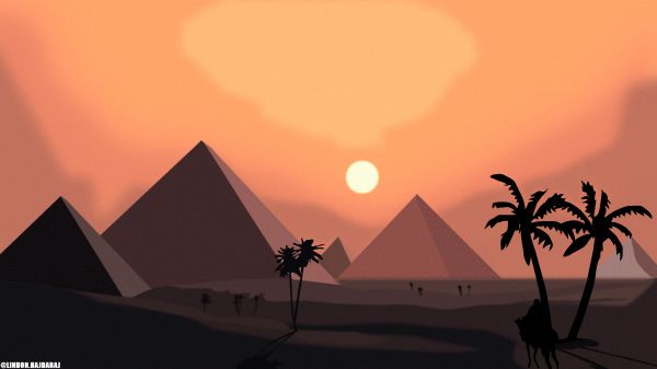 eenvoudig, vector, vector graphics, eenvoud, piramide, Egypte