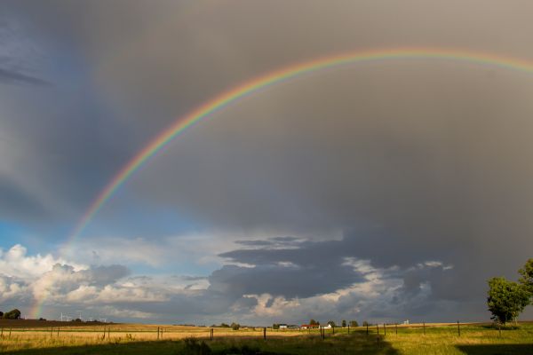 paisaje, cielo, atmósfera, nube, clima, arco iris