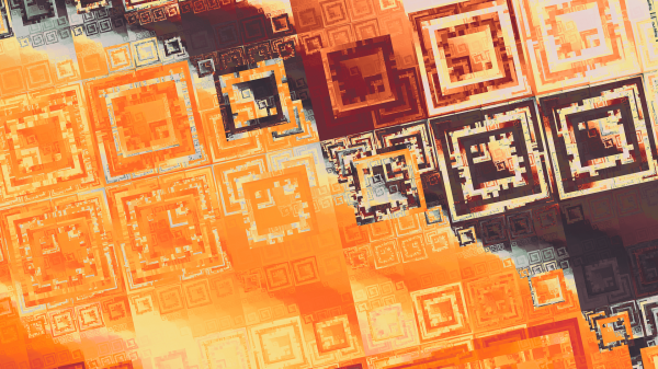 digital art, abstract, fractal, artwork, orange, square