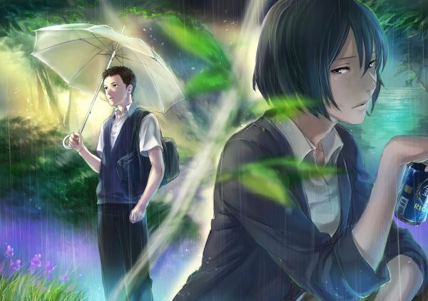 anime,The Garden of Ord,Makoto Shinkai,Yukino Yukari,Akizuki Takao,skjermbilde