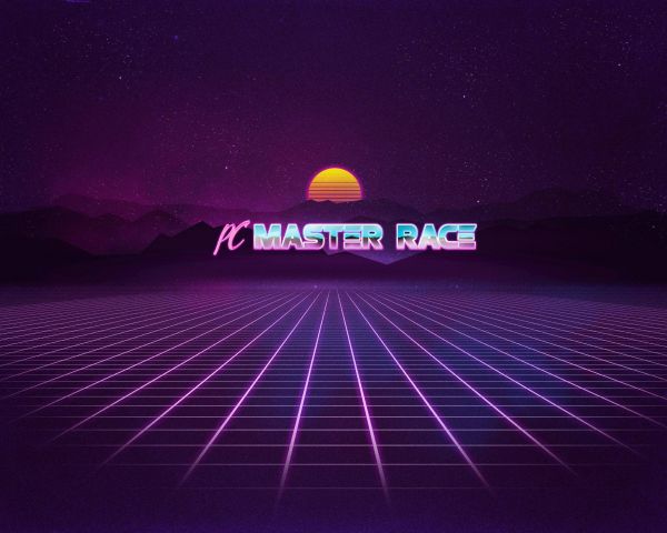 PC Master Race,2880x2304 px,Retrowave,video games