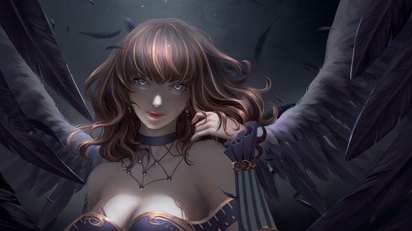 ange,clivage,art numérique,Ange déchu,ailes,7000x3938 px