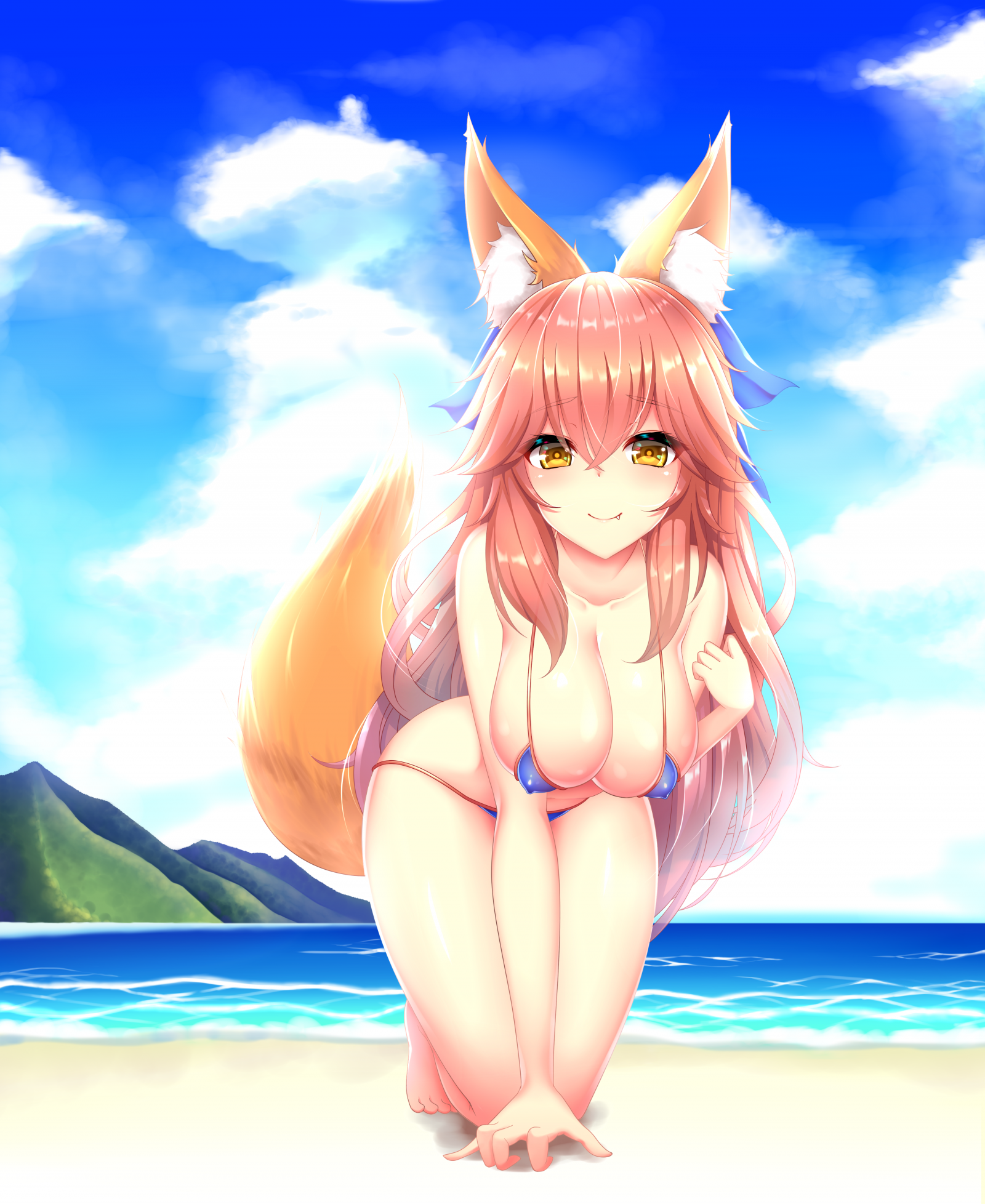 bikinit, Caster Fate Extra, pilkkominen, kovat nännit, Fate Extra, Fate Grand Tilaa, Fate Stay Night, kaksiosainen uimapuku, pyrstö