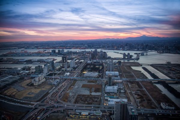 stad,solnedgång,urban,japan,bro,arkitektur