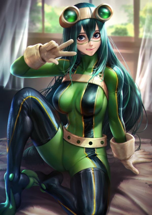 fantasia tyttö, anime tytöt, tsuyu Asui, Boku no Hero Academia, My Hero Acadamia, anime