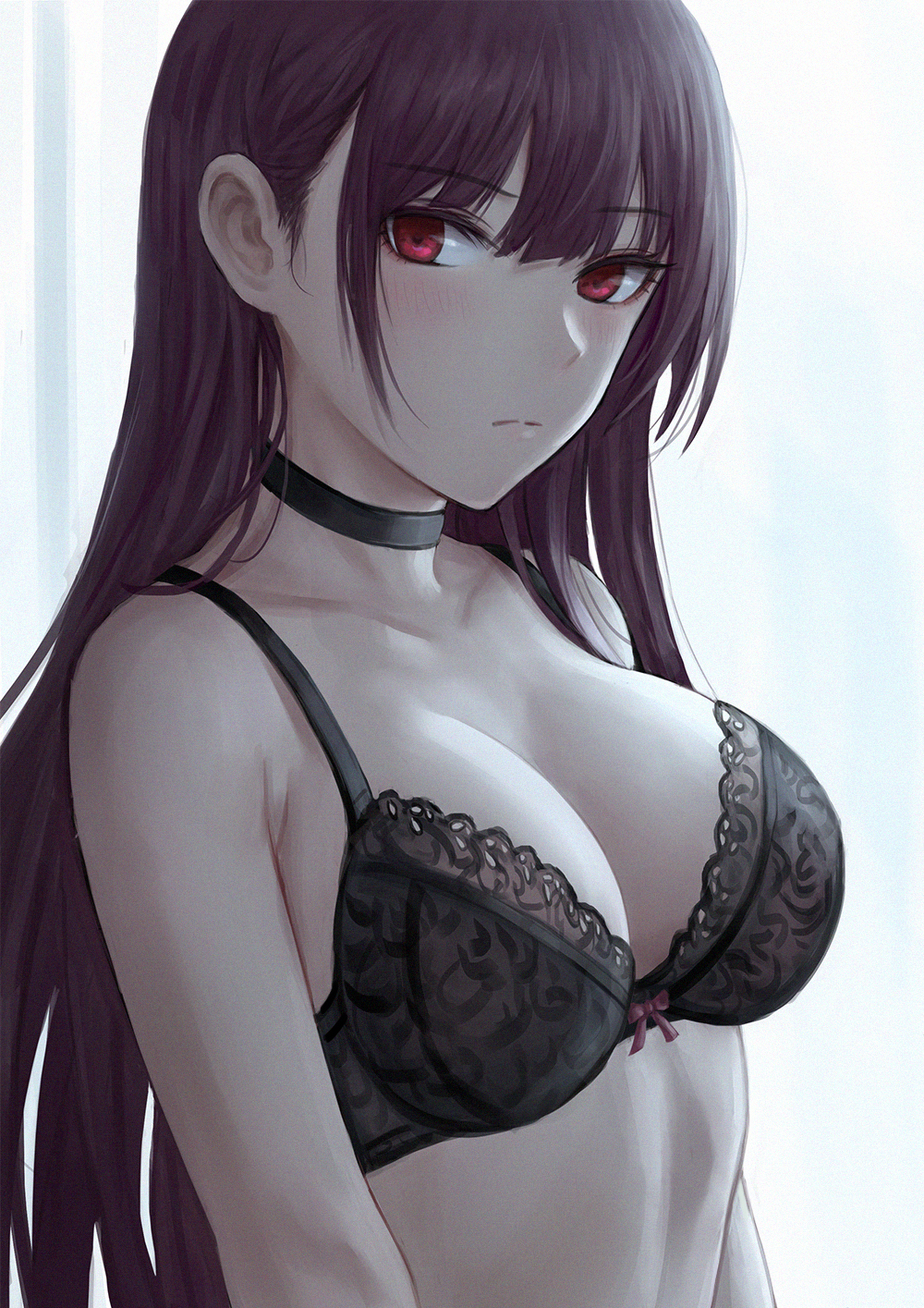 Anime, Meninas anime, Meninas Frontline, WA2000 Girls Frontline, cabelo longo, long sleeves, solo, obra de arte, arte digital, Admirador de arte, cabelo roxo