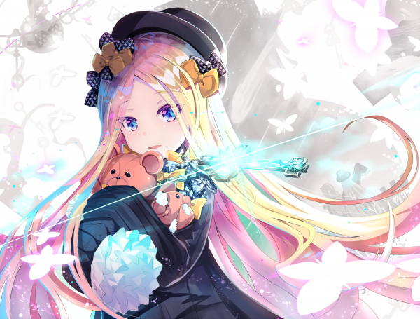 Η μοίρα Μεγάλο Παραγγελία,Abigail Williams Fate Grand Order,ξανθά μαλλιά,τόξο,φόρεμα,καπέλο