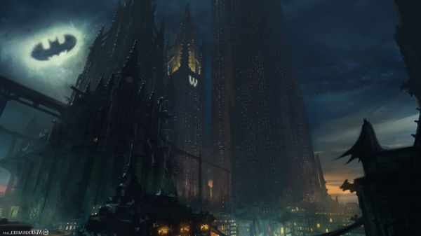 Gotham City,แบทแมน,การ์ตูน,เมือง,อาคาร,ท้องฟ้า