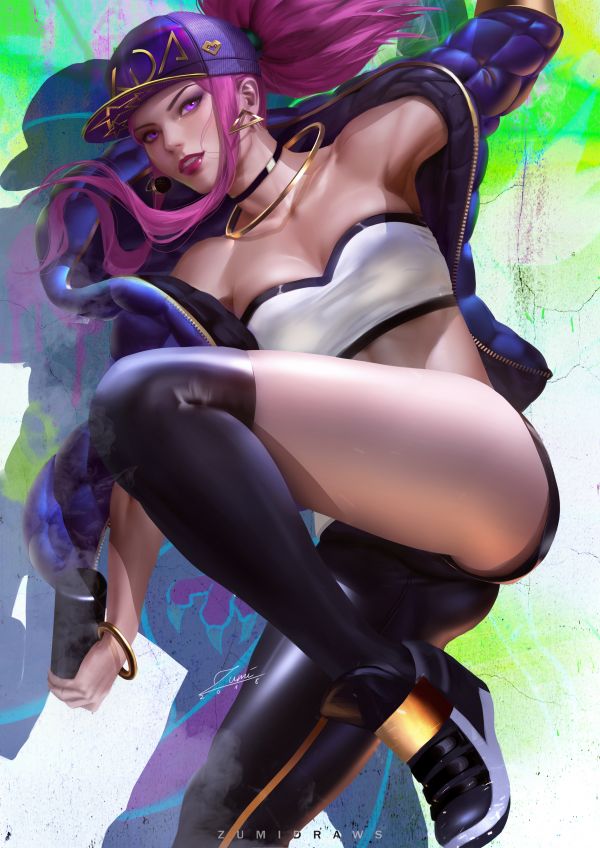 Zumi,zumidraws,kda,Akali League of Legends