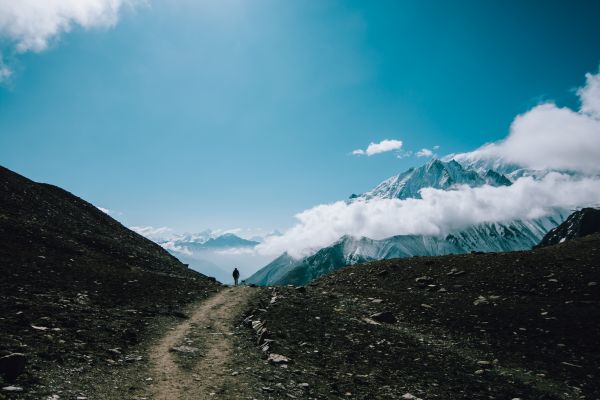 des nuages,Montagnes,homme,touristique