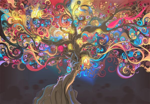 trees,colorful,painting,illustration,abstract,artwork